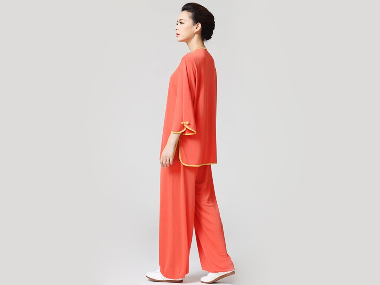 Tai Chi Clothing Half-sleeve Casual Style Orange